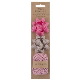 Gift ribbon set Organics hemp bows jute cord rose