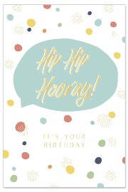 Geburtstagskarte Konfetti Spruch Hip Hip Hooray