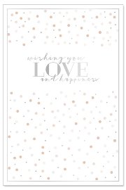 Hochzeitskarte Konfetti Spruch Wishing you love and happiness