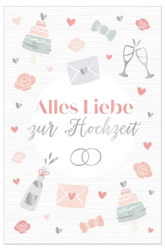 Wedding card icons Alles Liebe zur Hochzeit