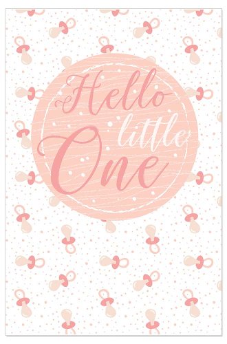 Card baby dummy Hello little one rose