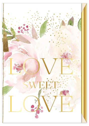 Hochzeitskarte Blüten Spruch Love sweet love
