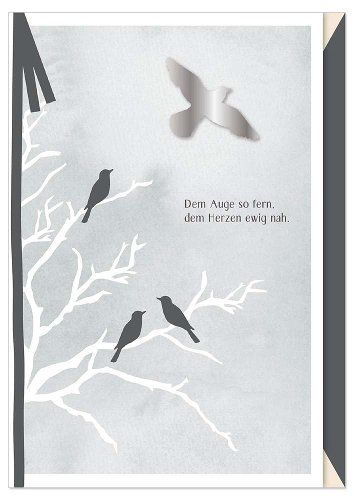 Mourning card bird bow 3D