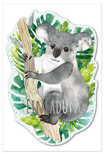 Einladungskarte 6er Set Koala