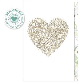 Pure Card embroidery heart gold