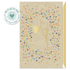 Pure Card grass paper champagne glasses confetti