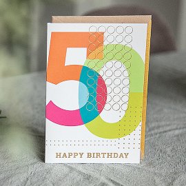 Pure Card 50 Happy Birthday