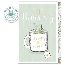 Pure Card cup of tea herbs Gute Besserung