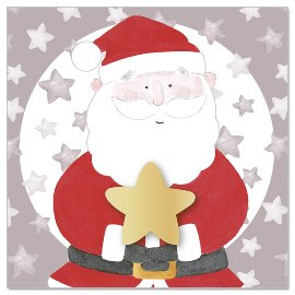 Mini Christmas card 3D Santa star