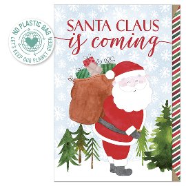 Christmas card lenticular Santa Claus is coming