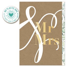 Karte Hochzeit Kraftpapier Mr & Mrs