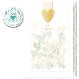 Card wedding transparent heart confetti Just married