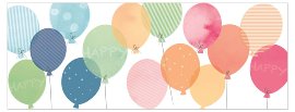 Grußkarte DIN lang Luftballons Happy
