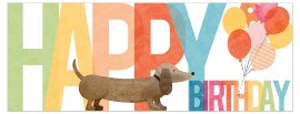 Birthday card DIN long dachshund