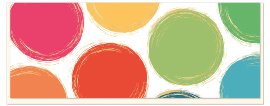 Card DIN long circles multicolour