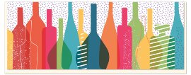 Card DIN long bottles multicolour