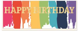 Card DIN long colour gradient multicolour Happy Birthday