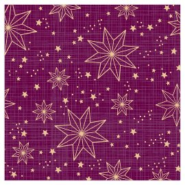 Christmas napkin ice stars aubergine