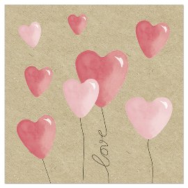 napkin ORGANICS  balloon hearts