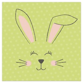 Napkin Easter bunny happy apple green