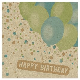 Napkin ORGANICS balloons Happy Birthday green