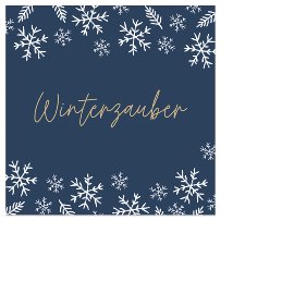 Serviette Mini Weihnachten Schneeflocken Winterzauber Blau