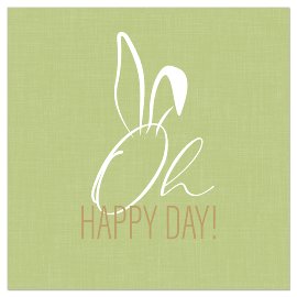 Napkin Easter bunny Oh happy day! Green