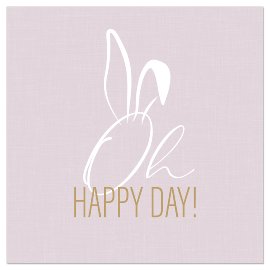 Serviette Ostern Hase Oh happy day! Taupe