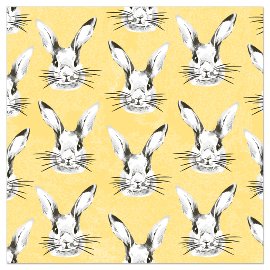 Napkin Easter bunny pattern yellow