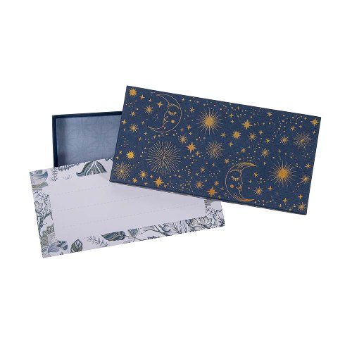 Gift box Christmas stars moon blue