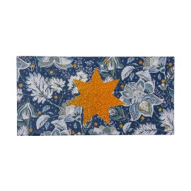 Gift box Christmas ice flower star blue