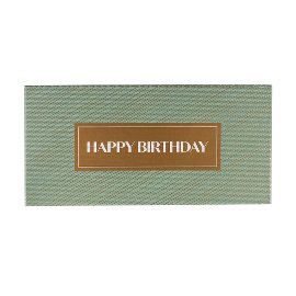 Gift box Happy Birthday green gold