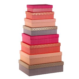 Gift boxes 8 pcs. set Finest Oriental pink orange taupe