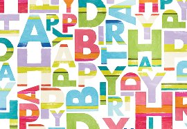 Geschenkpapier ORGANICS Geburtstag Happy Birthday Multicolour