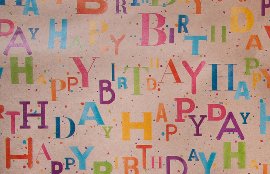 Geschenkpapier ORGANICS Kraftpapier Geburtstag Typo Happy Birthday
