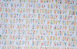 Geschenkpapier ORGANICS Geburtstag Typo Happy Birthday Zweige