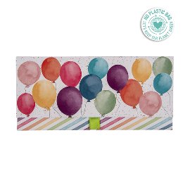 Geschenkumschlag Geburtstag Luftballons Regenbogen