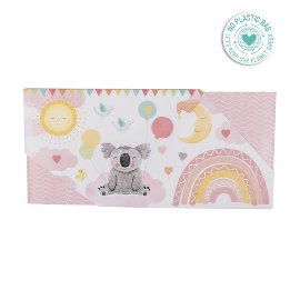 Gift envelope baby birth koala rainbow rose