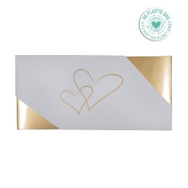 Gift envelope wedding hearts white gold