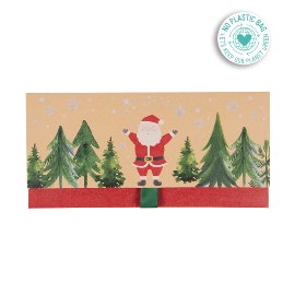 Gift envelope kraft paper Christmas Santa fir trees