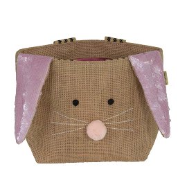 Gift bag jute bunny pink