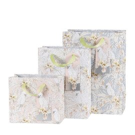 Gift bag set wedding cockatoo white lilies