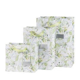 Gift bag set wedding lilies green white