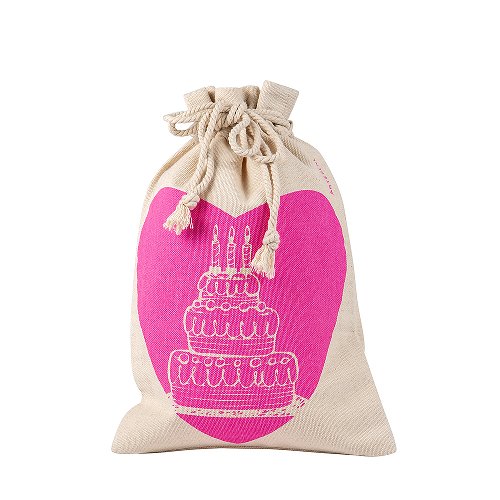 Gift bag cotton ORGANICS cake heart