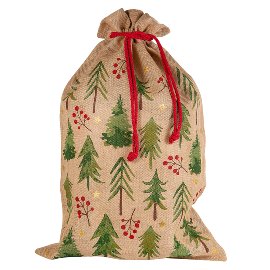 XL gift sack jute Christmas trees
