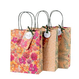 Gift bag set ORGANICS blossoms fern hearts