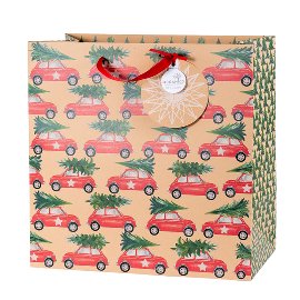Gift bag XL ORGANICS kraft paper Christmas Driving home