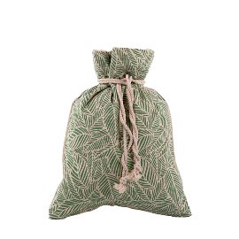 Geschenksack Baumwolle ORGANICS Blätter Grün