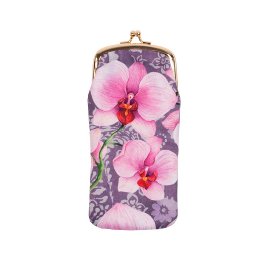 Glasses pouch orchids violet pink