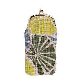 Glasses pouch cotton lime green yellow blue